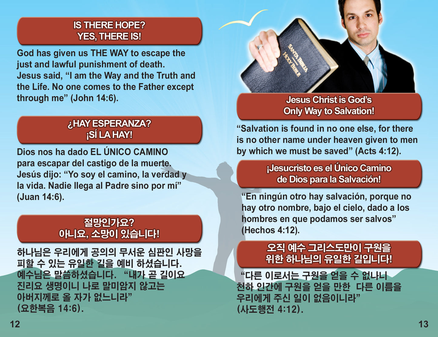 English Spanish & Korean Gospel Bible Tracts - BibleTracts.org - GO! Evangelism