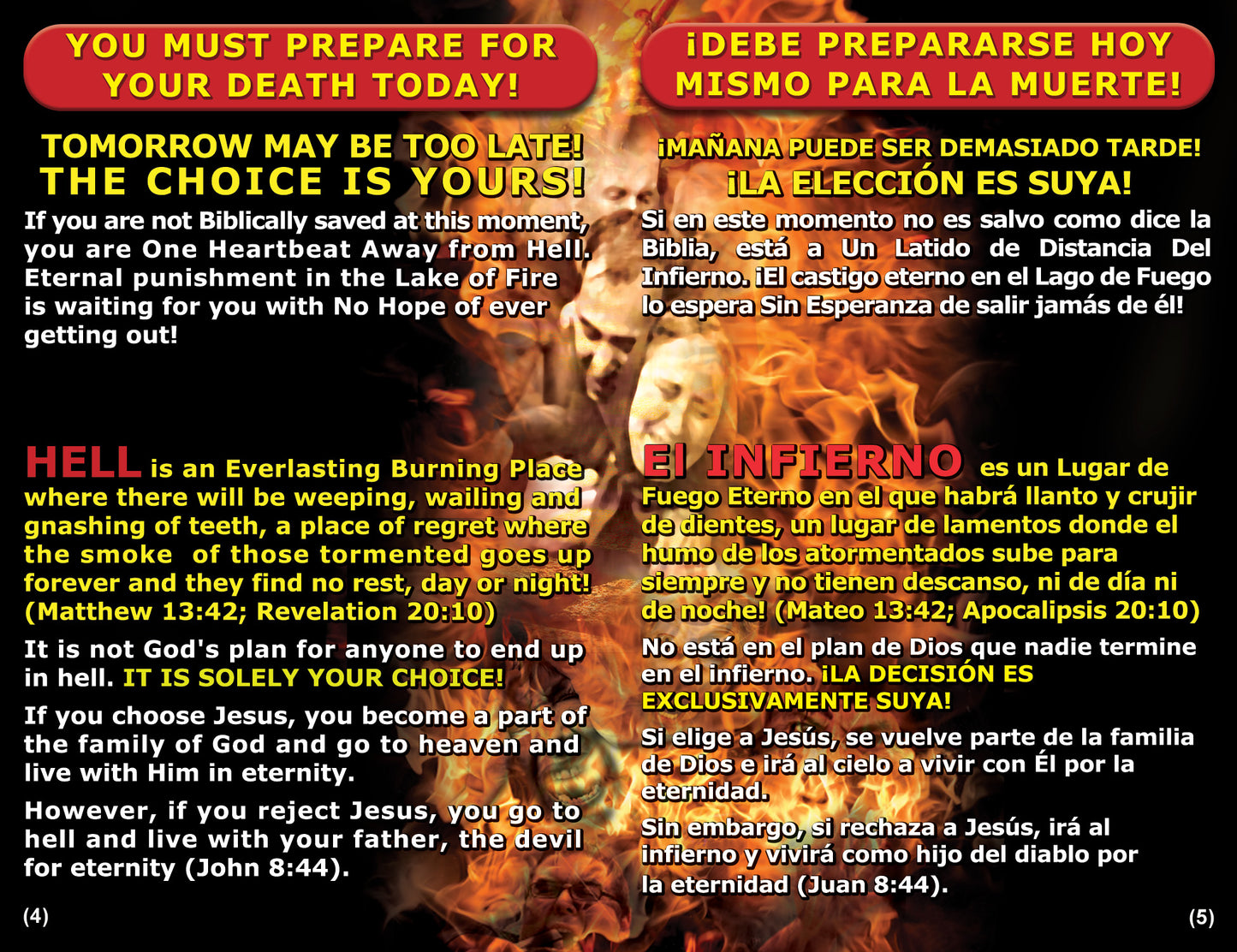 English & Spanish Rapture Gospel Bible Tracts - BibleTracts.org - GO! Evangelism