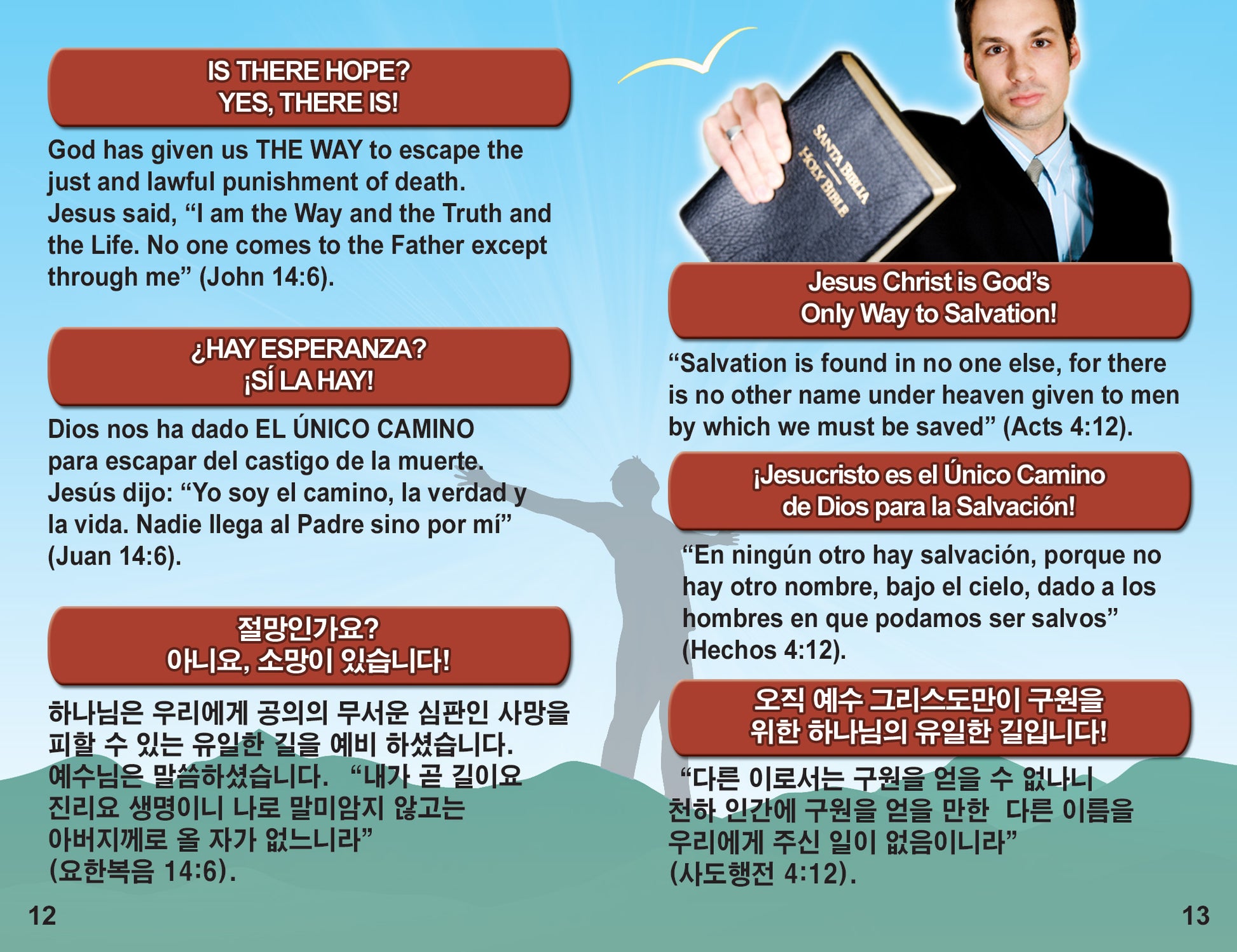 English Spanish & Korean Gospel Bible Tracts - BibleTracts.org - GO! Evangelism