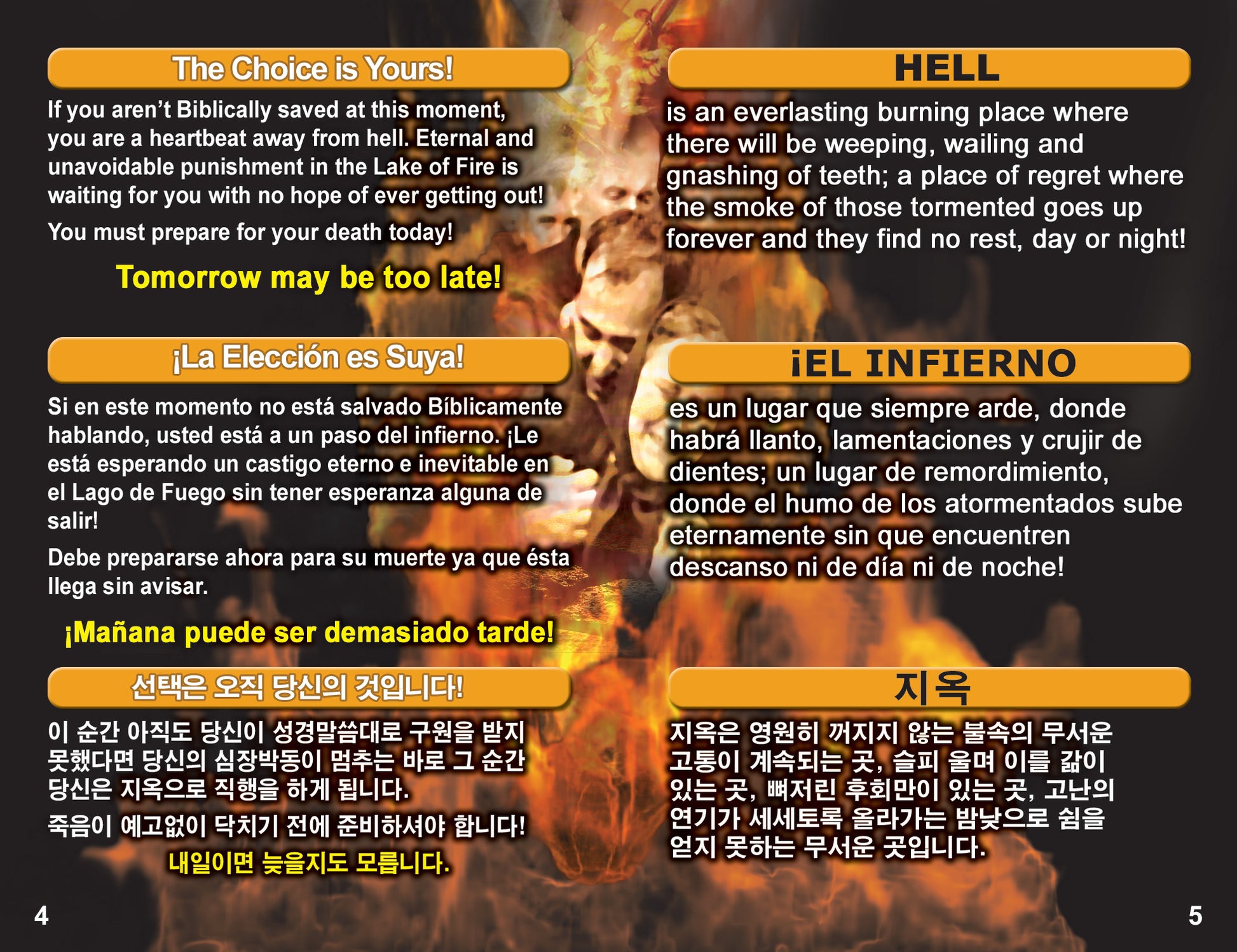 English Spanish & Korean Gospel Bible Tracts - BibleTracts.org - GO! Evangelism