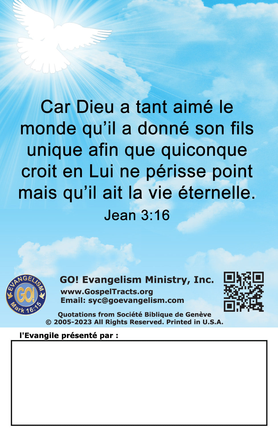 French Gospel Bible Tracts - BibleTracts.org - GO! Evangelism