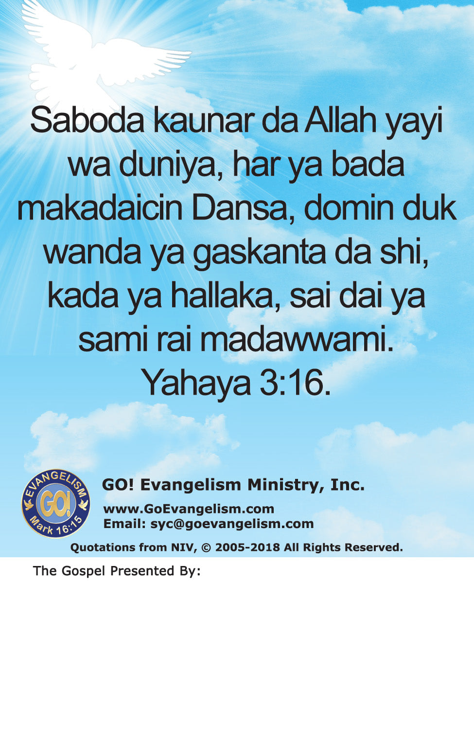 Hausa Gospel Bible Tracts - BibleTracts.org - GO! Evangelism