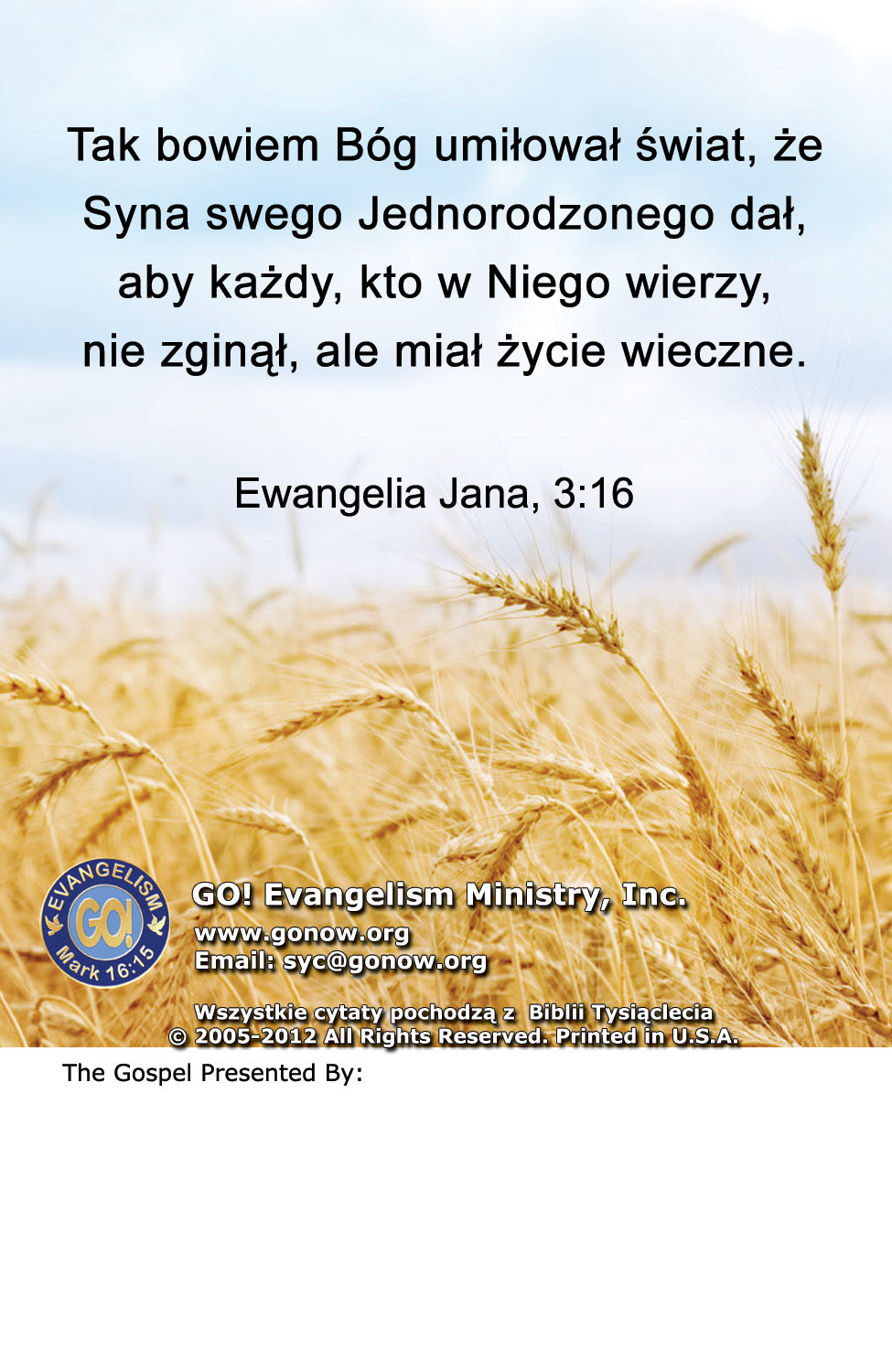 Polish Gospel Bible Tracts - BibleTracts.org - GO! Evangelism