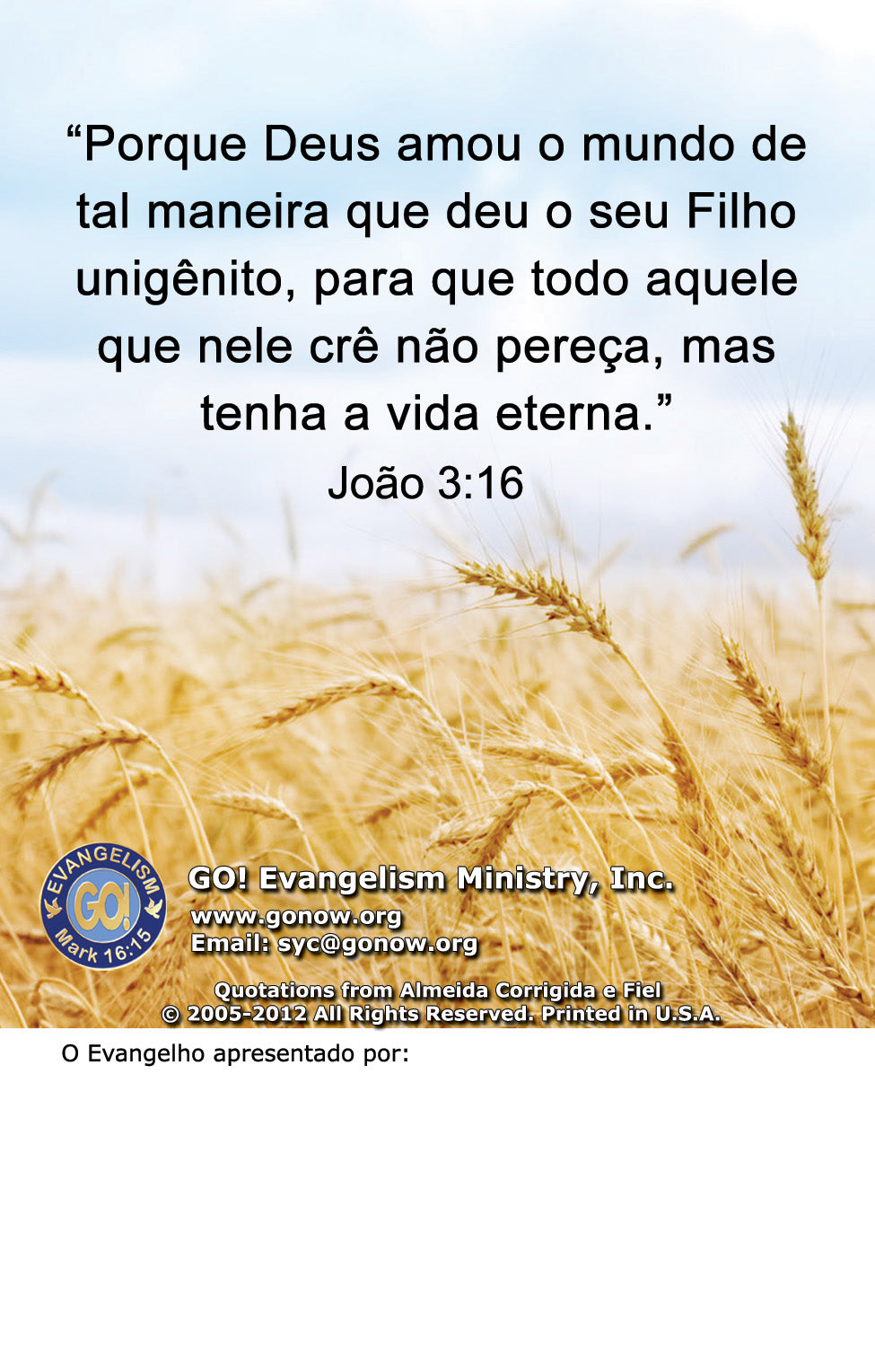 Portuguese Gospel Bible Tracts - BibleTracts.org - GO! Evangelism