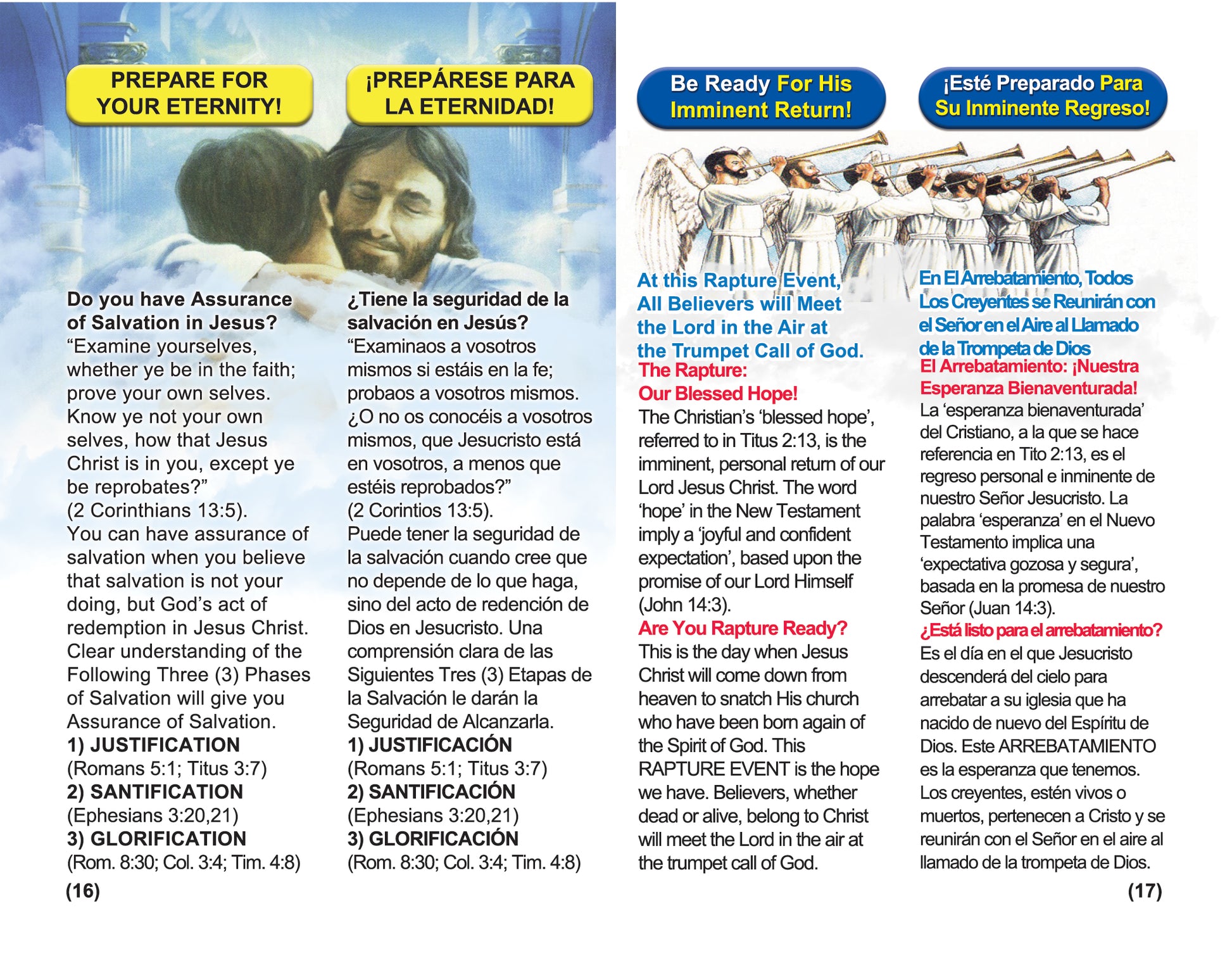 English & Spanish Rapture Gospel Bible Tracts - BibleTracts.org - GO! Evangelism