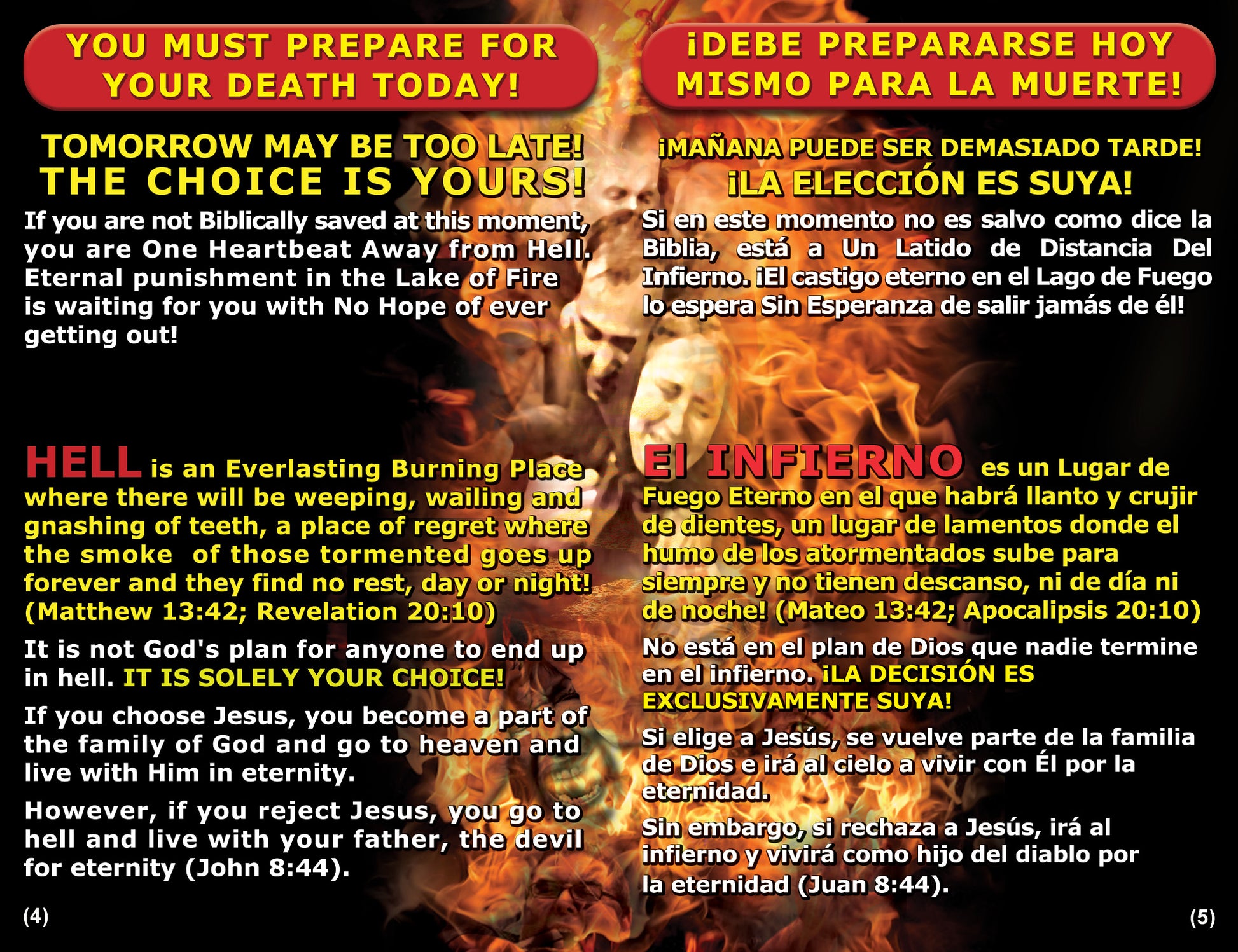 English & Spanish Rapture Gospel Bible Tracts - BibleTracts.org - GO! Evangelism