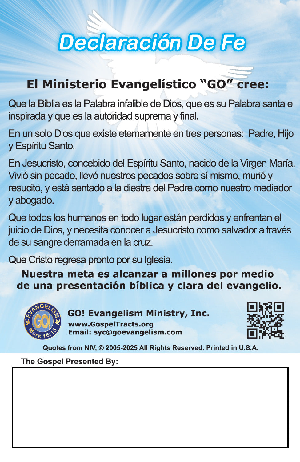 Spanish Gospel Bible Tracts - BibleTracts.org - GO! Evangelism