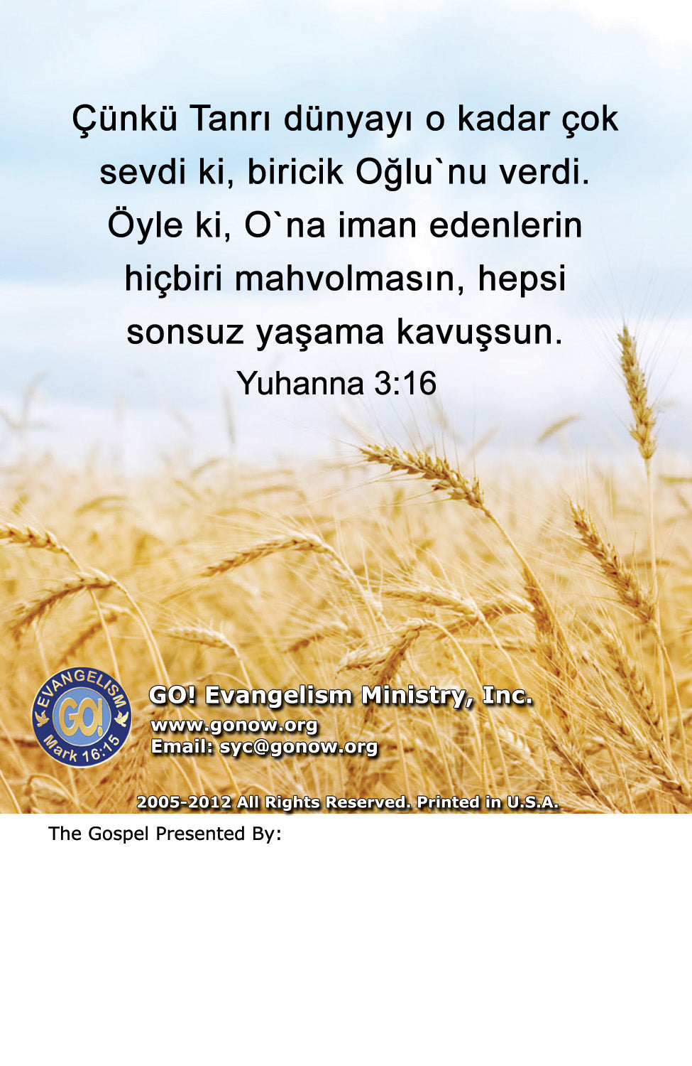 Turkish Gospel Bible Tracts - BibleTracts.org - GO! Evangelism